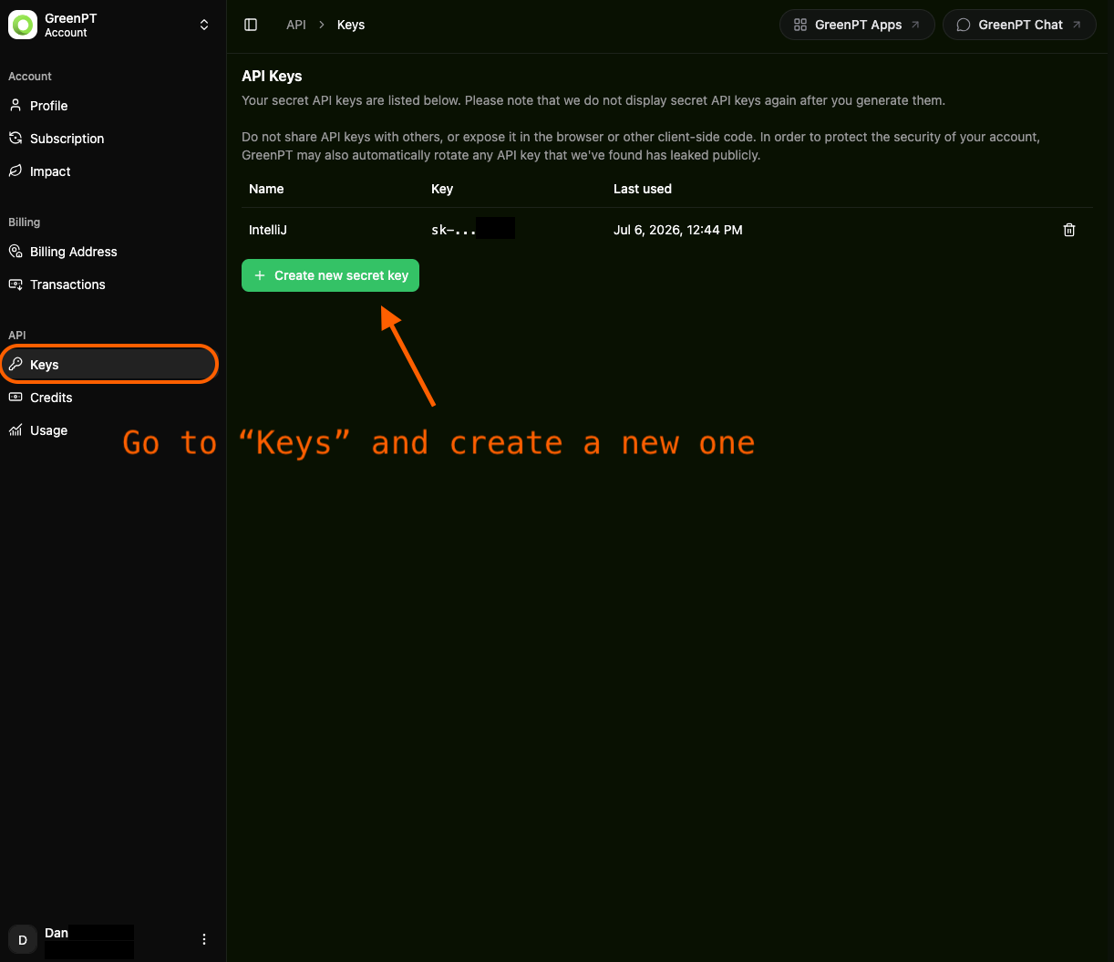 Account keys